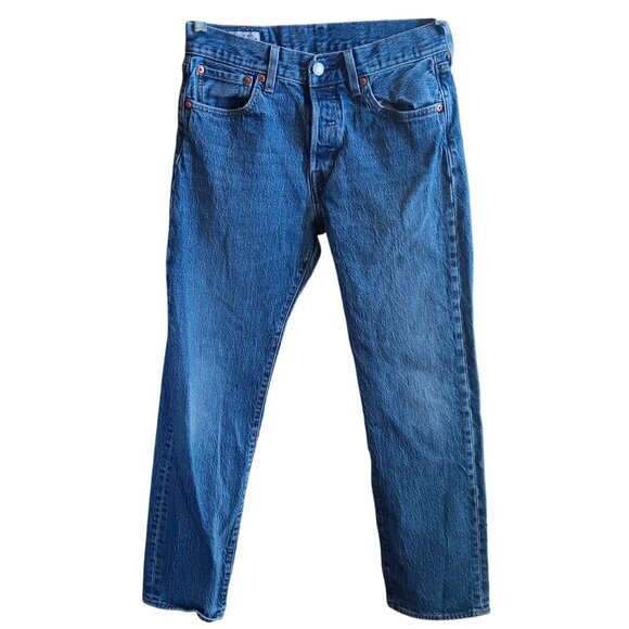 29x30 Levis 501 Premium Denim Jeans Leather Tag Button Fly Classic Stretch - Picture 1 of 6